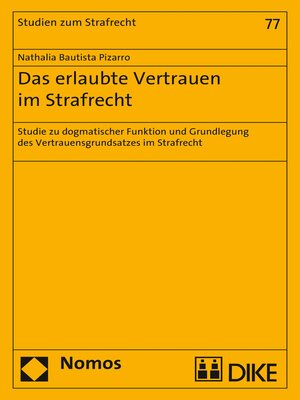 cover image of Das erlaubte Vertrauen im Strafrecht